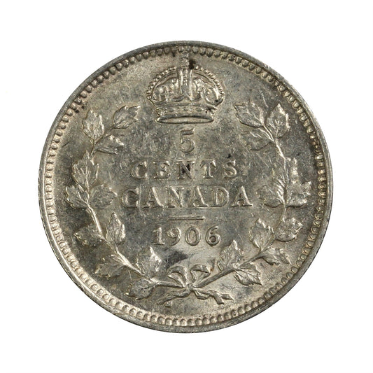 1906 Canada 5-cents Almost Uncirculated (AU50) $