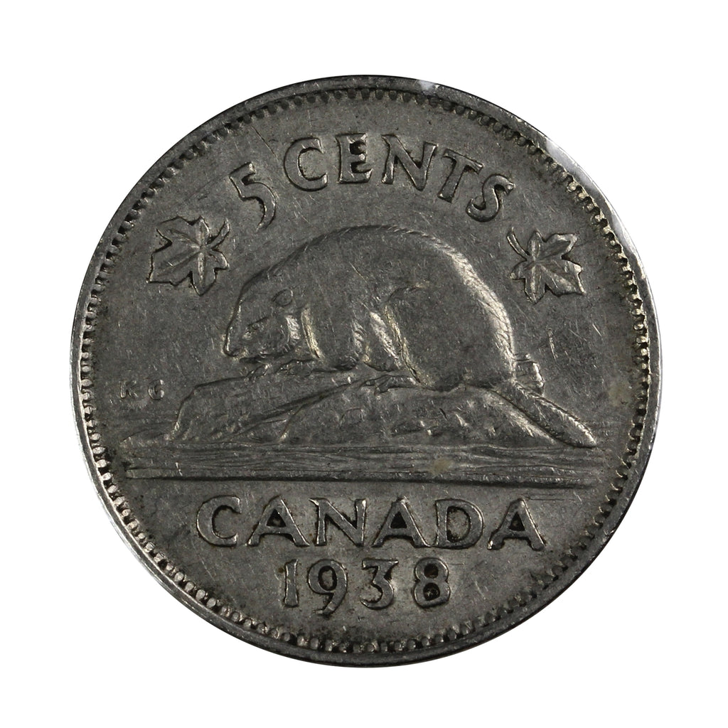 1938 Canada 5-cents VG-F (VG10)