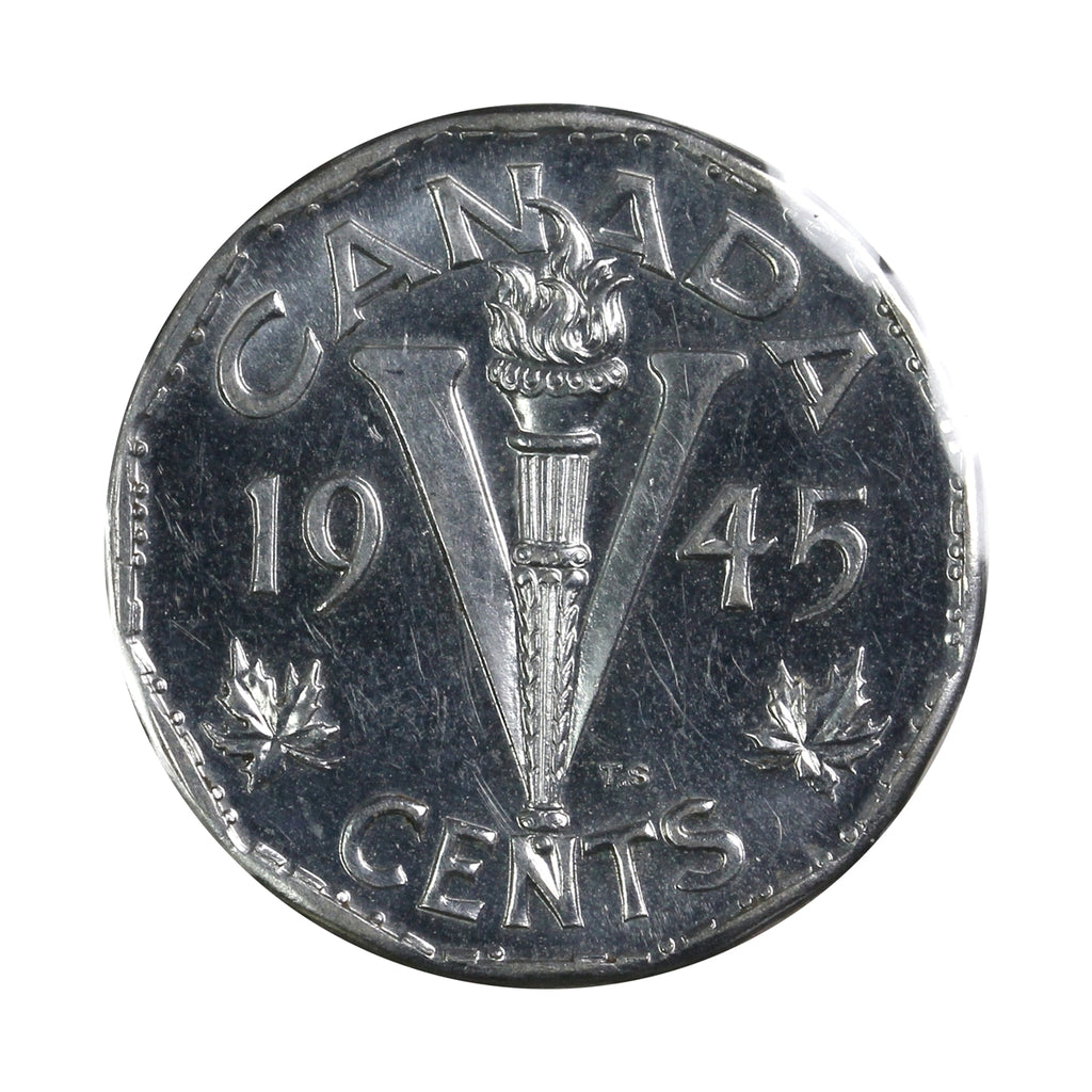 1945 Canada 5-cents AU-UNC (AU55) Cameo
