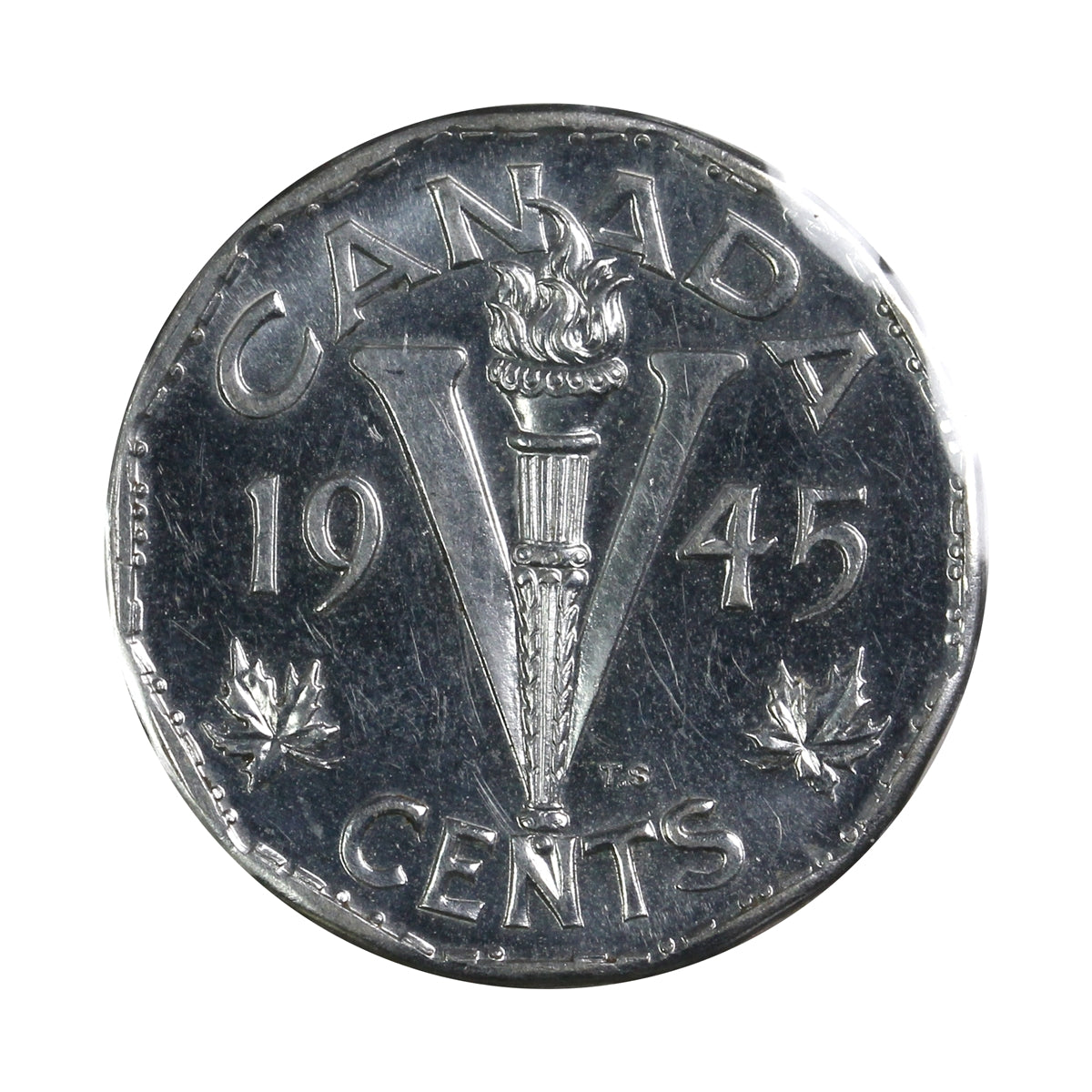 1945 Canada 5-cents AU-UNC (AU55) Cameo