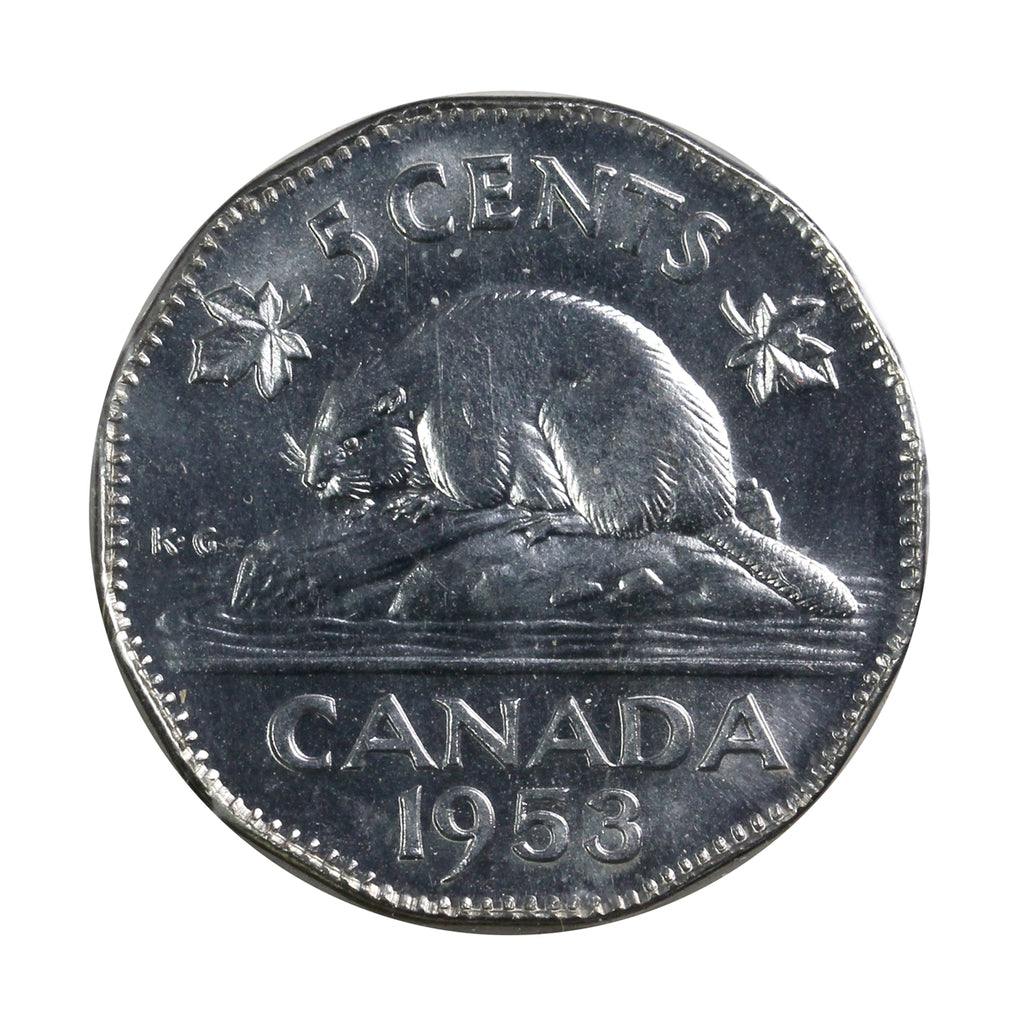 1953 NSS Canada 5-cents Brilliant Uncirculated (MS63) Cameo