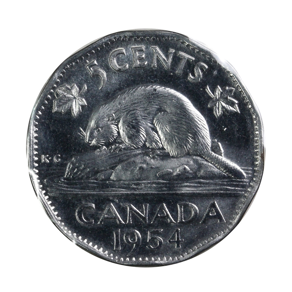 1954 Canada 5-cents Brilliant Uncirculated (MS63) Cameo