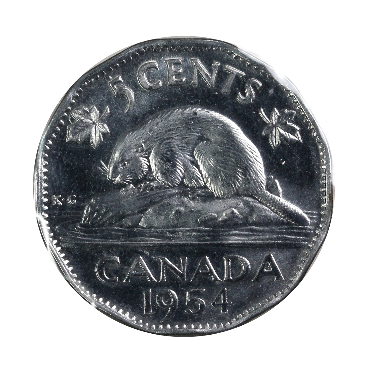 1954 Canada 5-cents Brilliant Uncirculated (MS63) Cameo