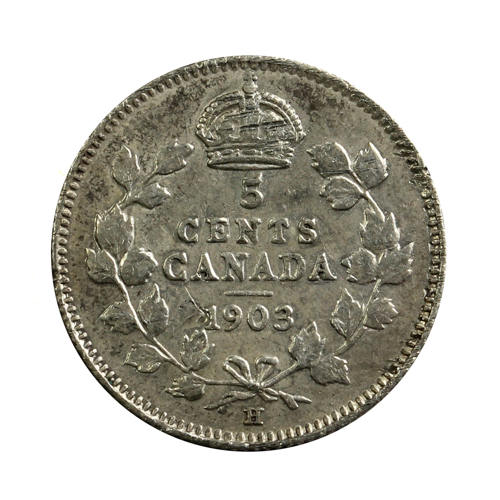1903H Small Recut H Canada 5-cents VF-EF (VF30) $