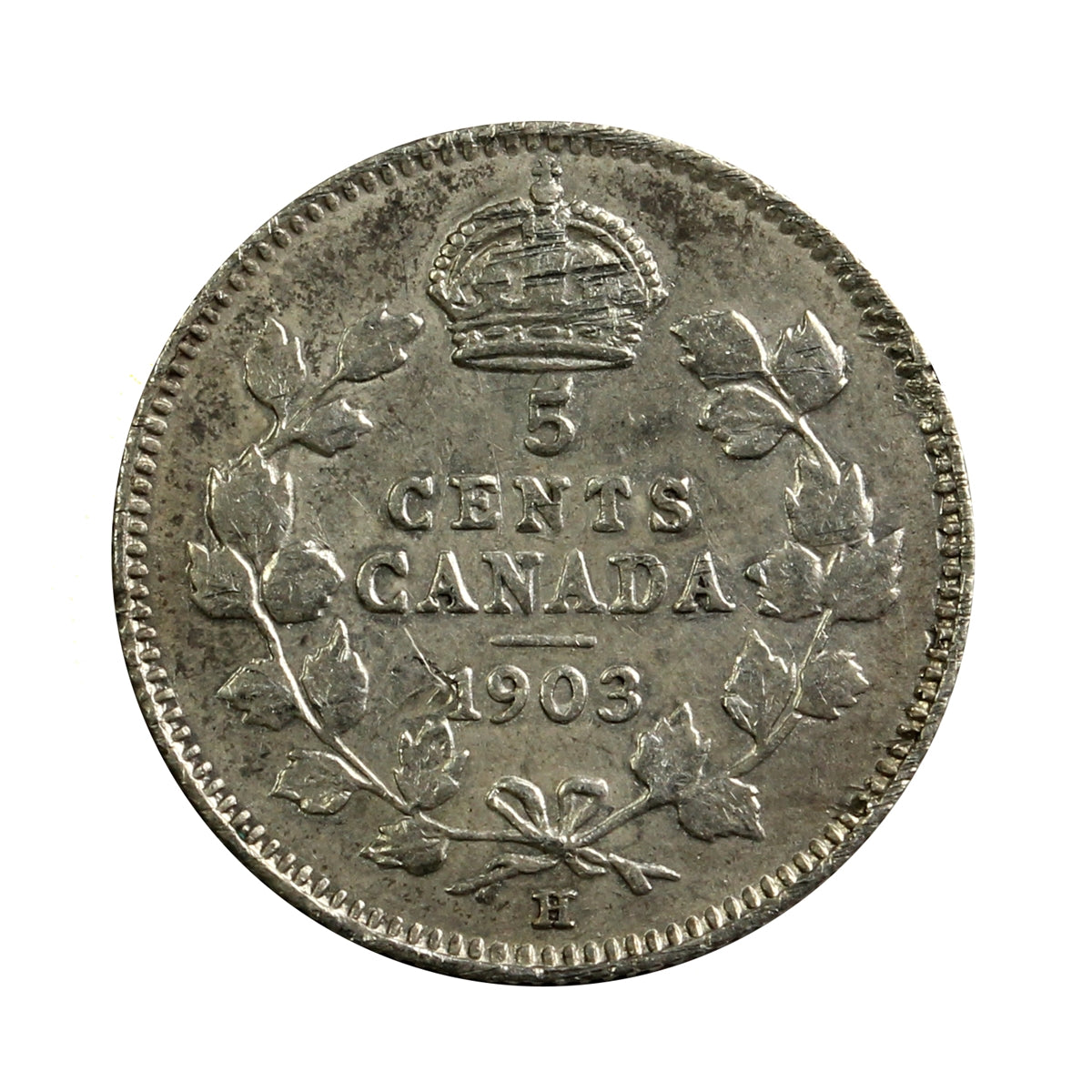 1903H Small Recut H Canada 5-cents VF-EF (VF30) $