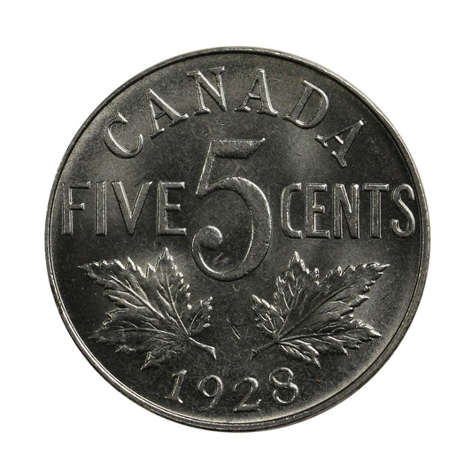1928 Canada 5-cents Choice Brilliant Uncirculated (MS-64) $