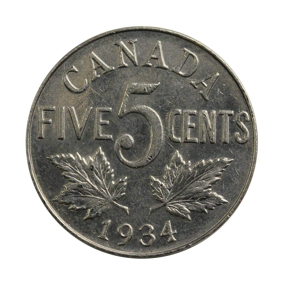1934 Canada 5-cents UNC+ (MS62) $