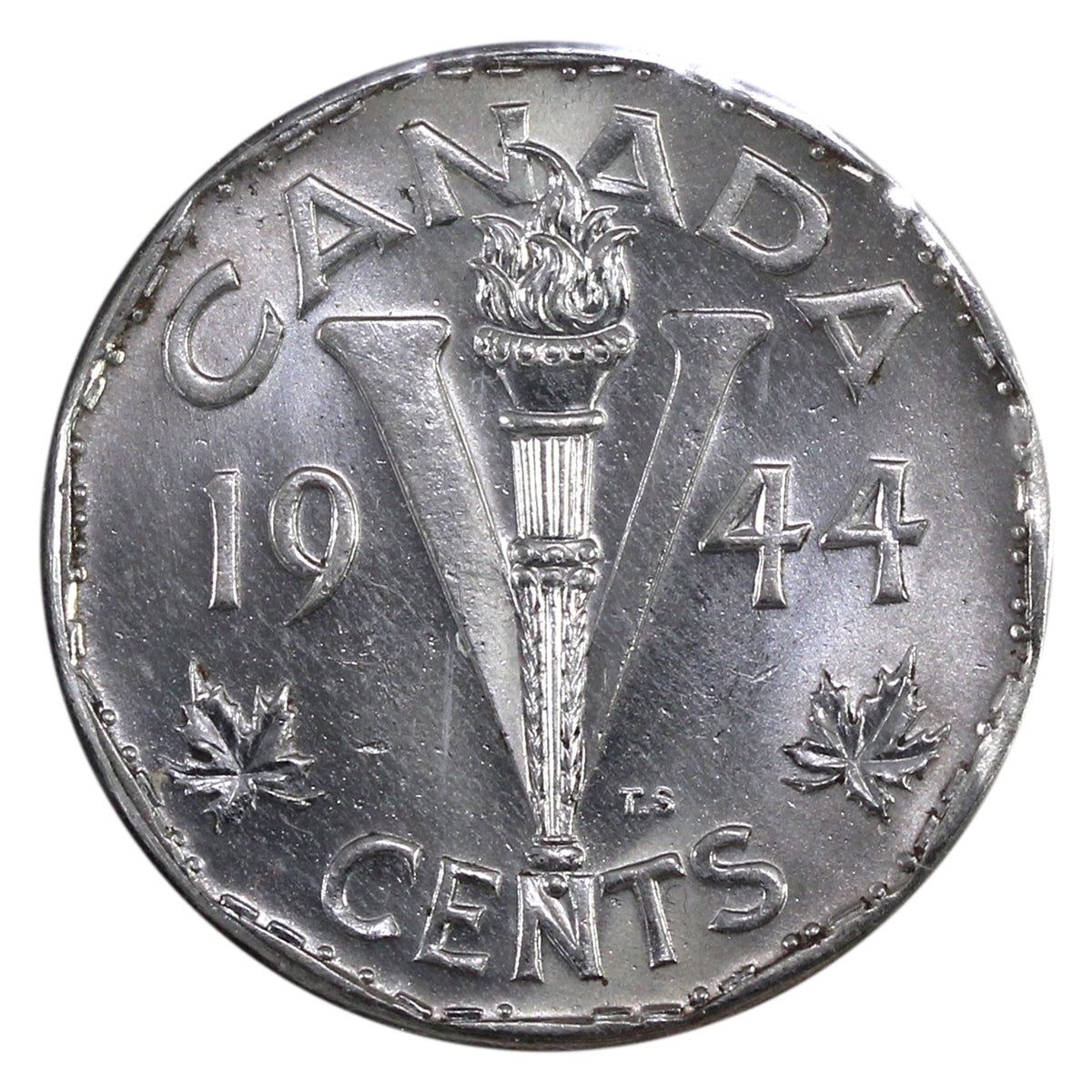 1944 No Chrome Canada 5-cents UNC+ (MS62)