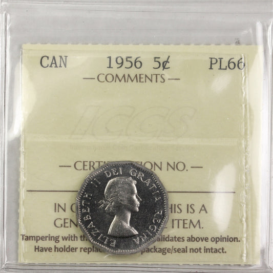 1956 Canada 5-cents ICCS Certified PL-66