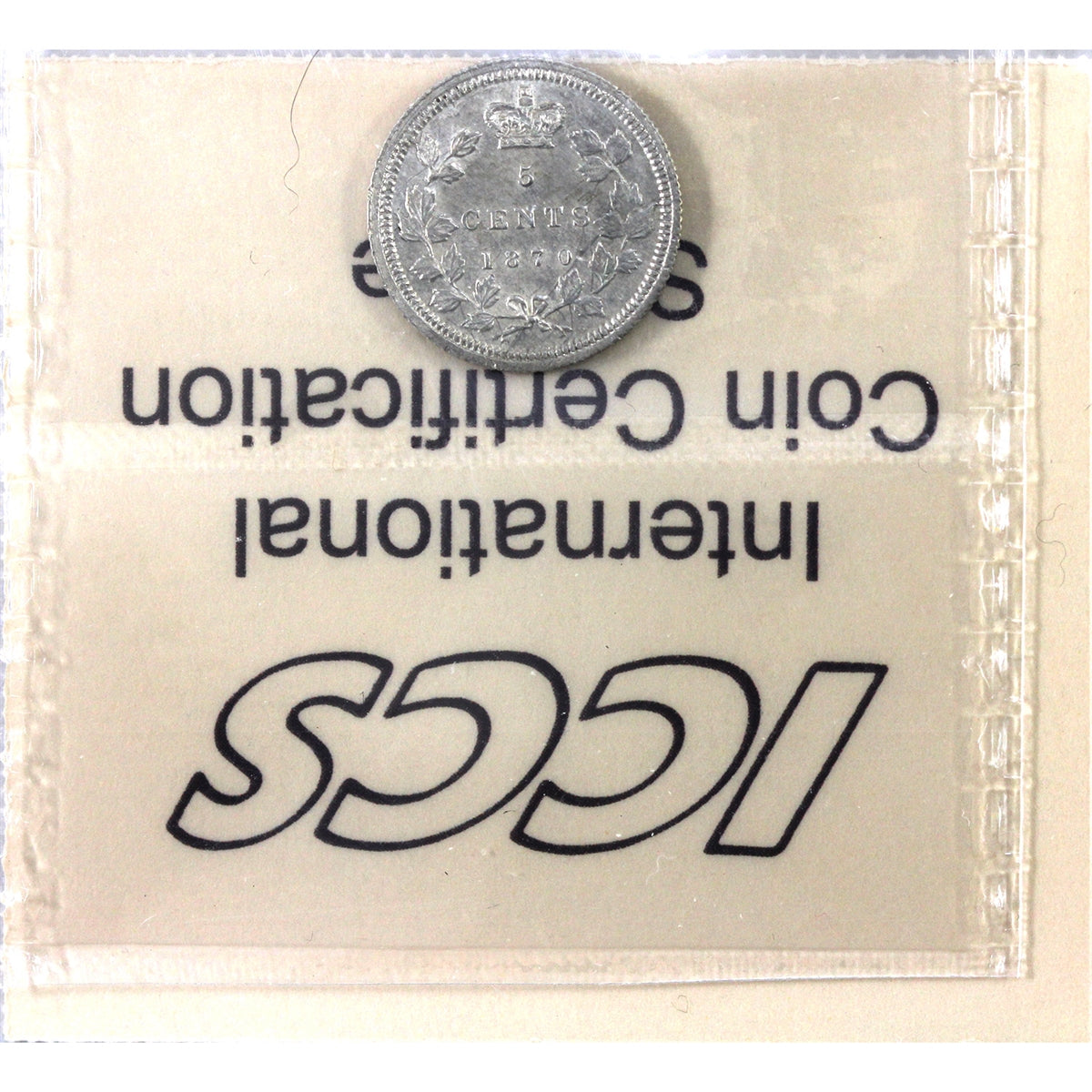 1870 Flat Border Canada 5-cents ICCS Certified EF40