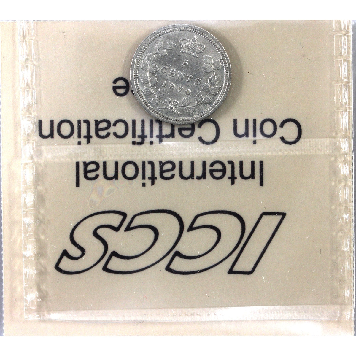 1870 Flat Border Canada 5-cents ICCS Certified VF30