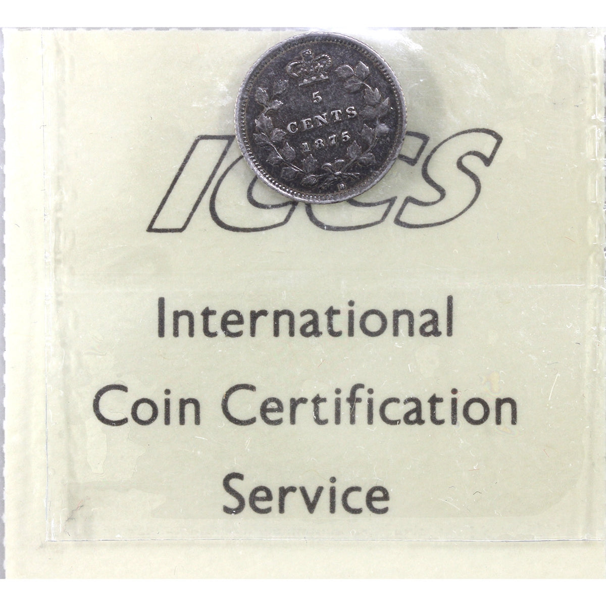 1875H Small Date Canada 5-cents ICCS Certified VF30 (XYD 775)