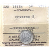 1883H Obverse 5 Canada 5-cents ICCS Certified VF30