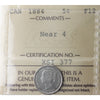 1884 Near 4 Canada 5-cents ICCS Certified F12
