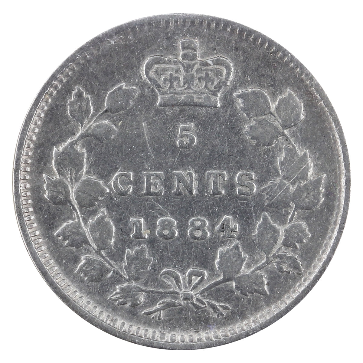 1884 Near 4 Canada 5-cents ICCS Certified F12