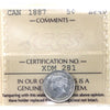 1887 Canada 5-cents ICCS Certified EF40
