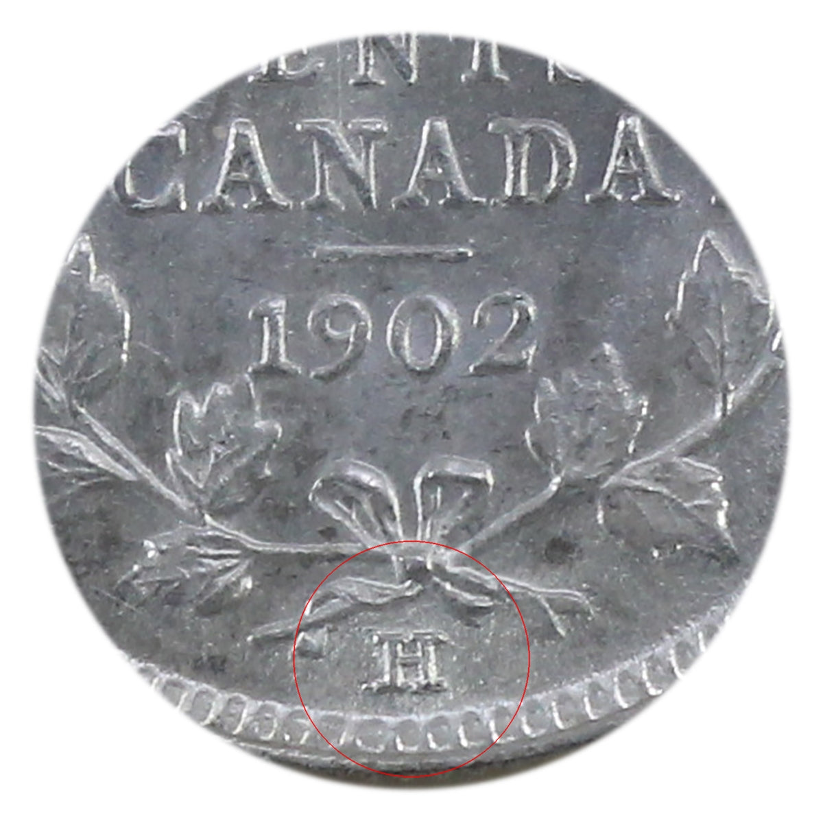 1902H Large H Canada 5-cents ICCS Certified MS62