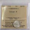 1908 Large 8 Canada 5-cents ICCS Certified EF45