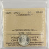 1920 Canada 5-cents ICCS Certified MS64