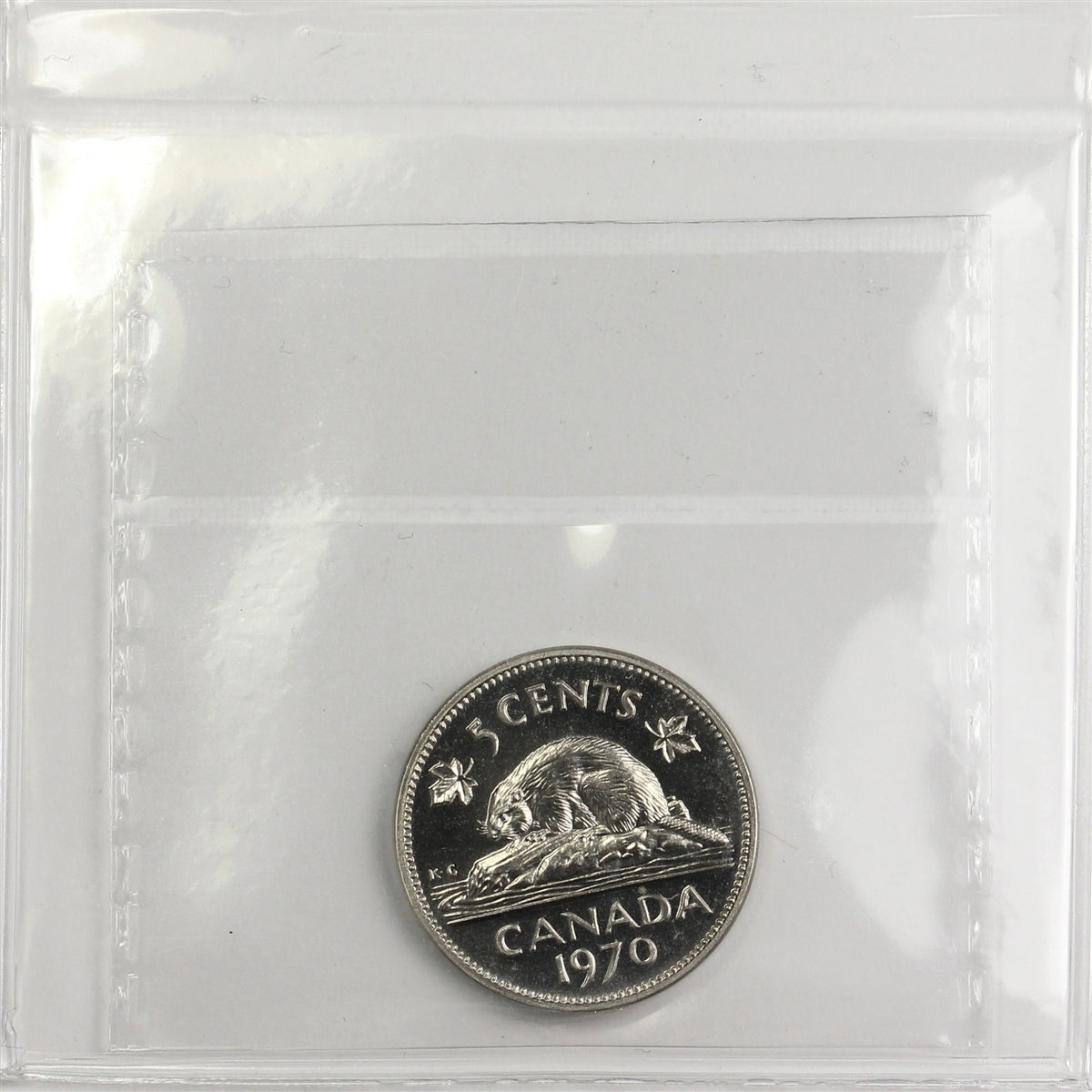 1970 Canada 5-cents ICCS Certified PL66 Cameo