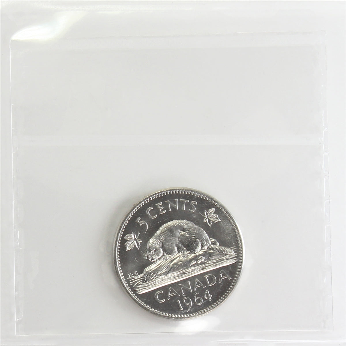 1964 Extra Waterline Canada 5-cents ICCS Certified MS62 Cameo