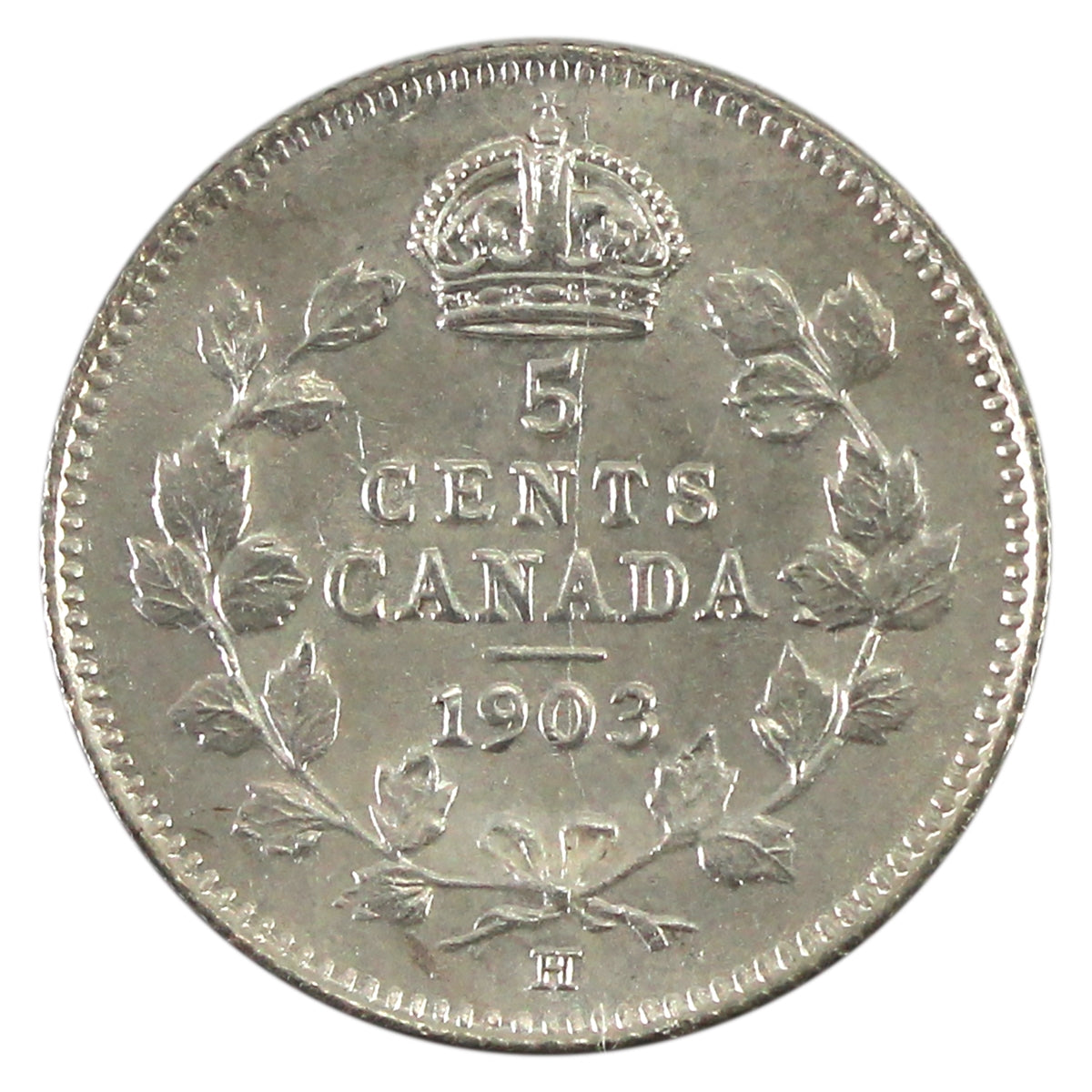 1903H Small H Canada 5-cents AU-UNC (AU55)$