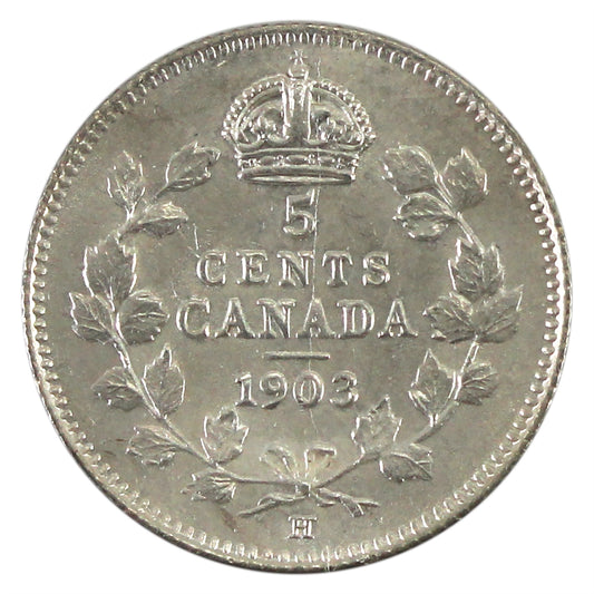 1903H Small H Canada 5-cents AU-UNC (AU55)$