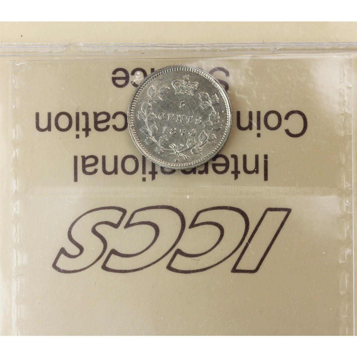 1874H Crosslet 4 Canada 5-cents ICCS Certified EF40