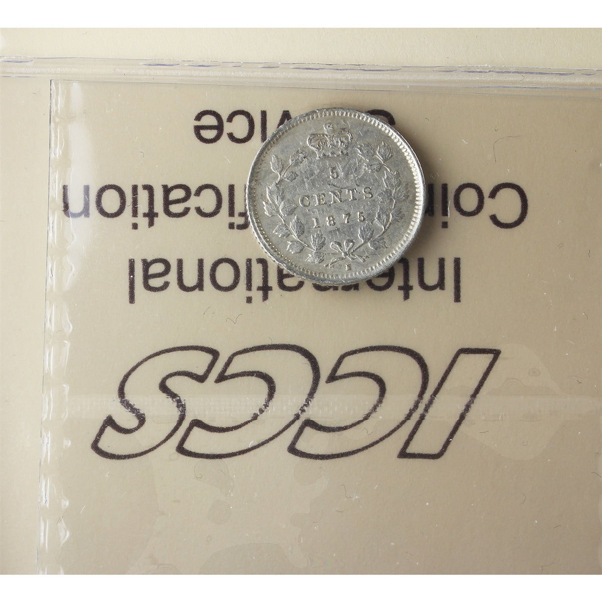 1875H Small Date Canada 5-cents ICCS Certified VF20