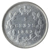 1883H Obv. 5 Canada 5-cents ICCS Certified EF40