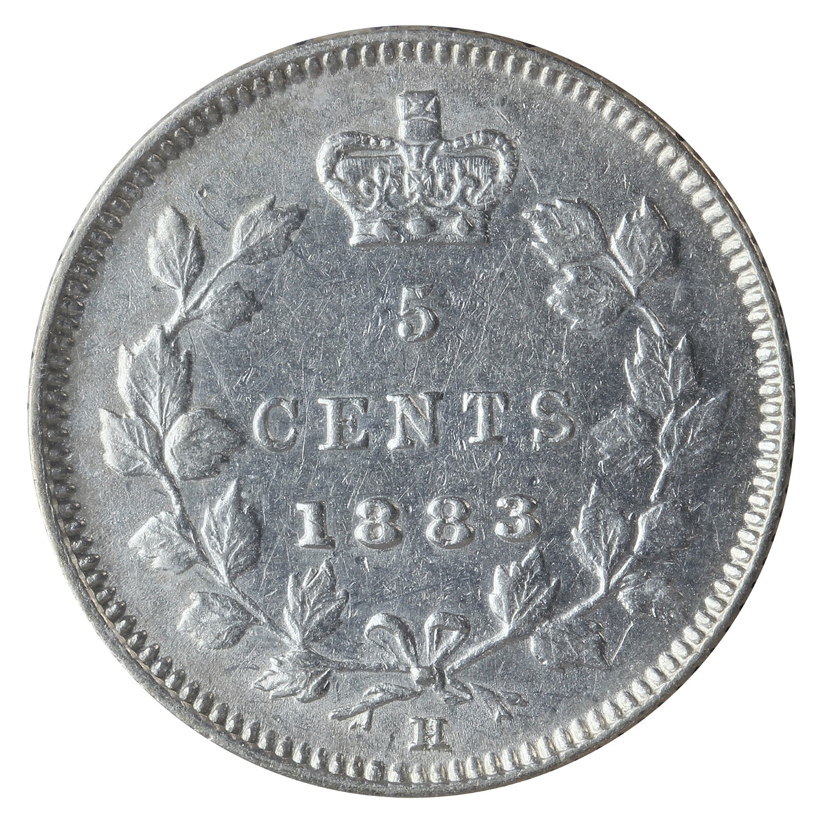 1883H Obv. 5 Canada 5-cents ICCS Certified EF40