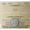 1887 7/7 Canada 5-cents ICCS Certified F15