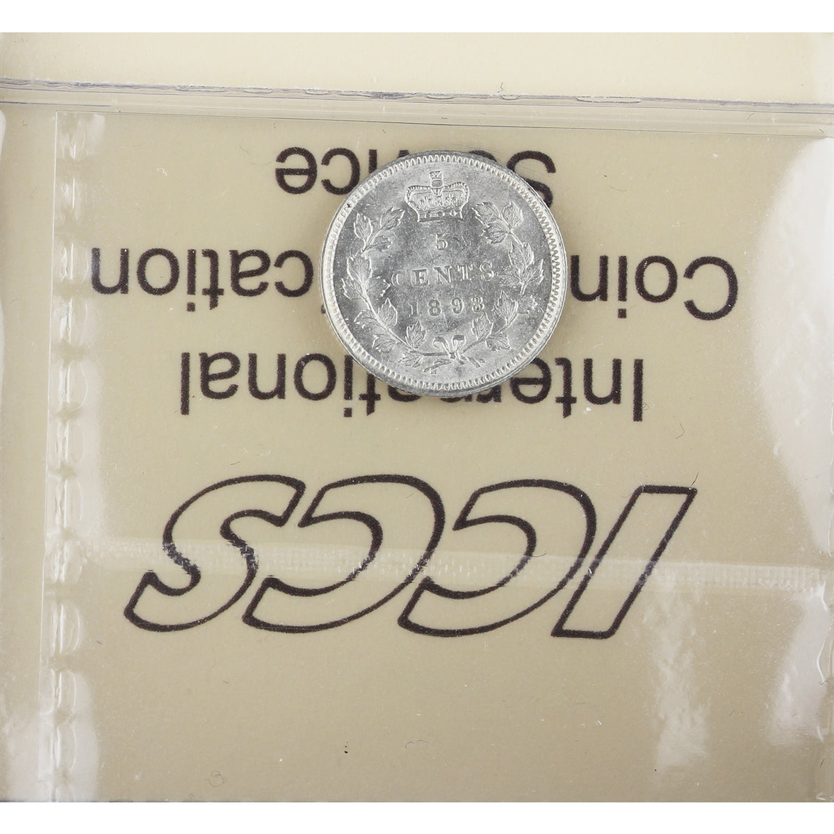 1893 Canada 5-cents ICCS Certified AU55