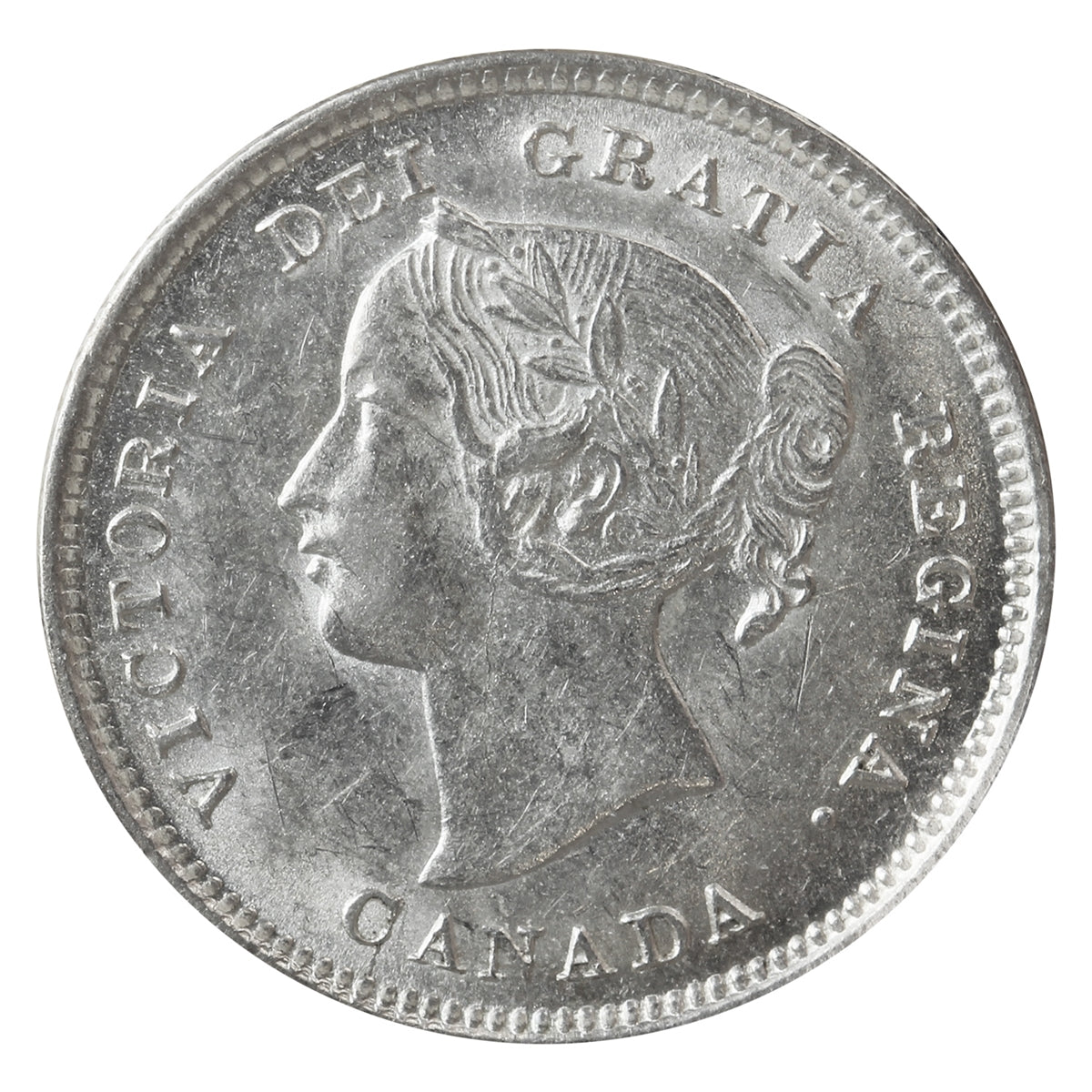 1893 Canada 5-cents ICCS Certified AU55