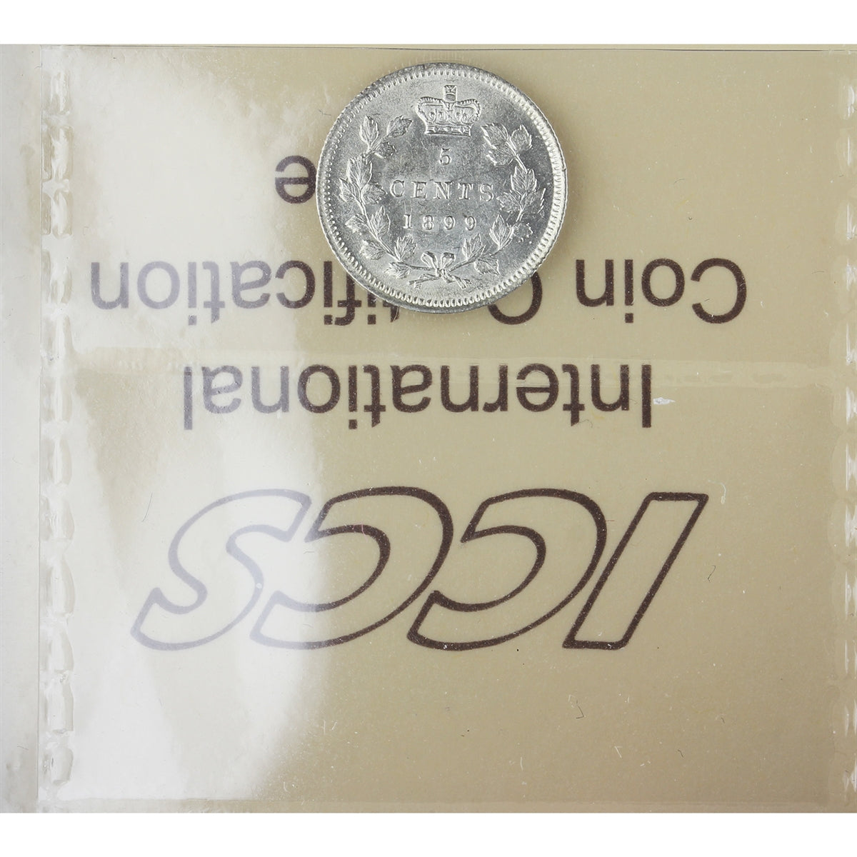 1899 Canada 5-cents ICCS Certified AU58