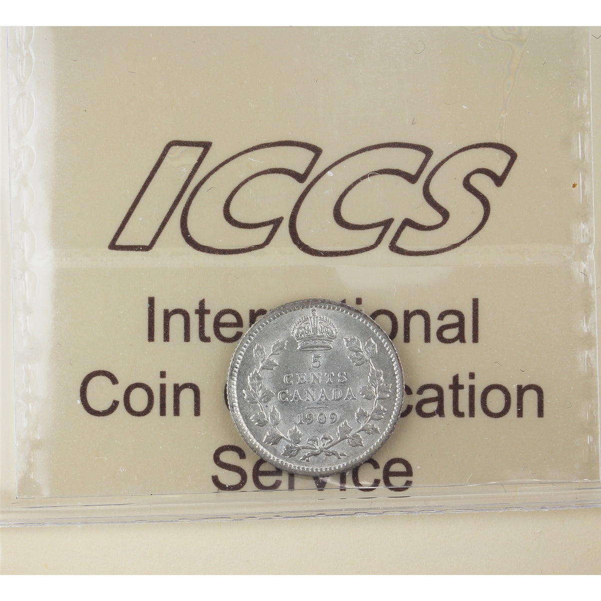 1909 RL, Bow Tie Canada 5-cents ICCS Certified EF45