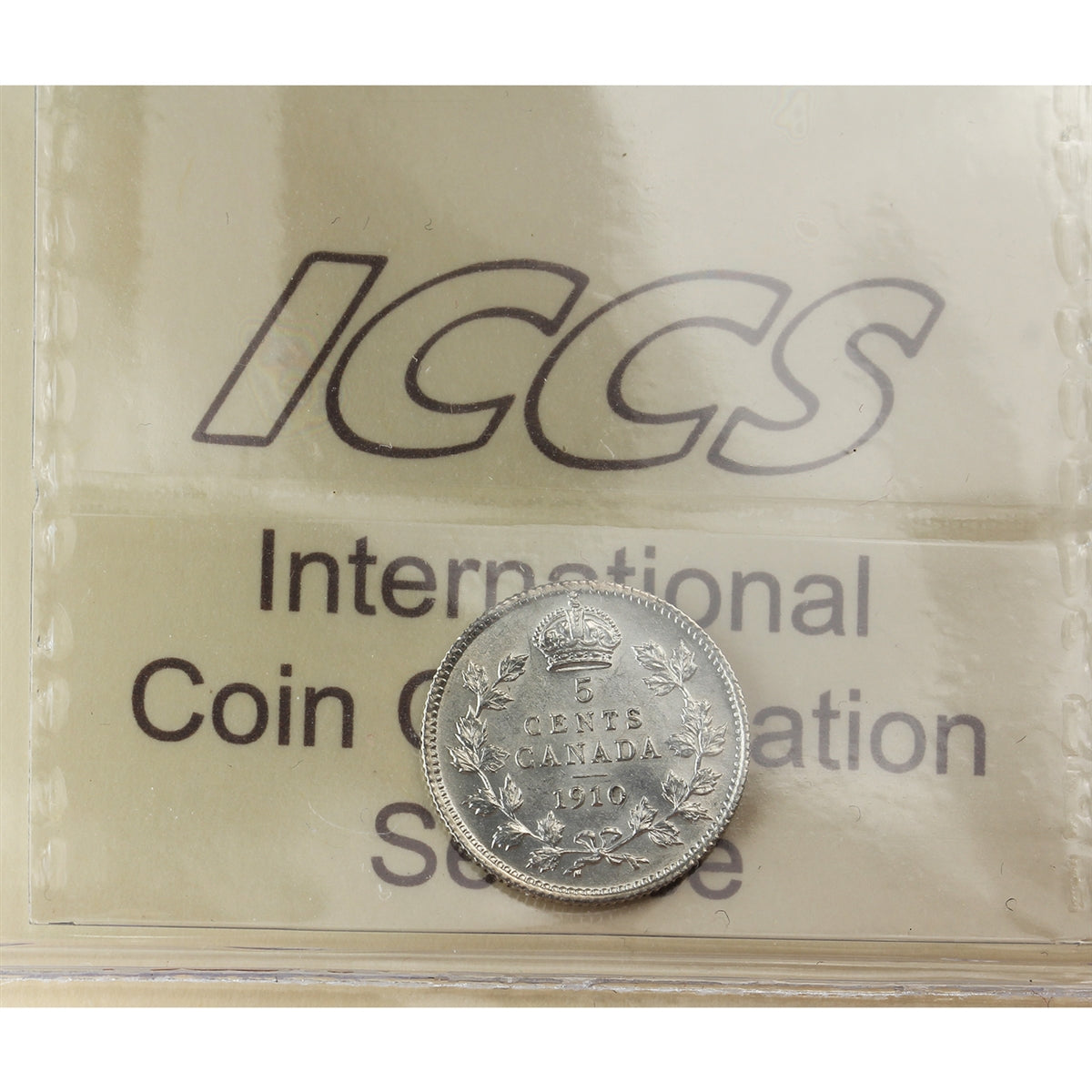 1910 Pointed Leaves Canada 5-cents ICCS Certified MS60