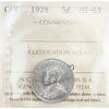 1928 Canada 5-cents ICCS Certified MS63