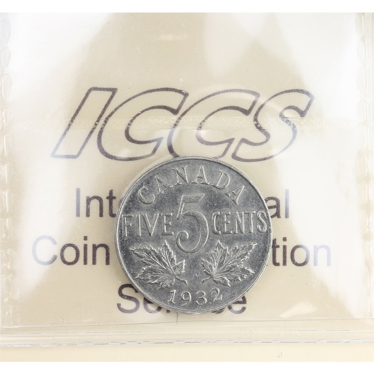 1932 Near 2 Canada 5-cents ICCS Certified MS63 (XGI 763)