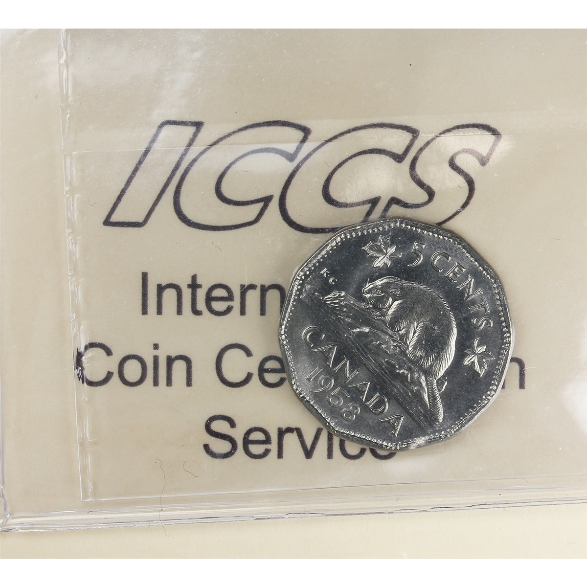 1958 Dbl 18 Canada 5-cents ICCS Certified MS64