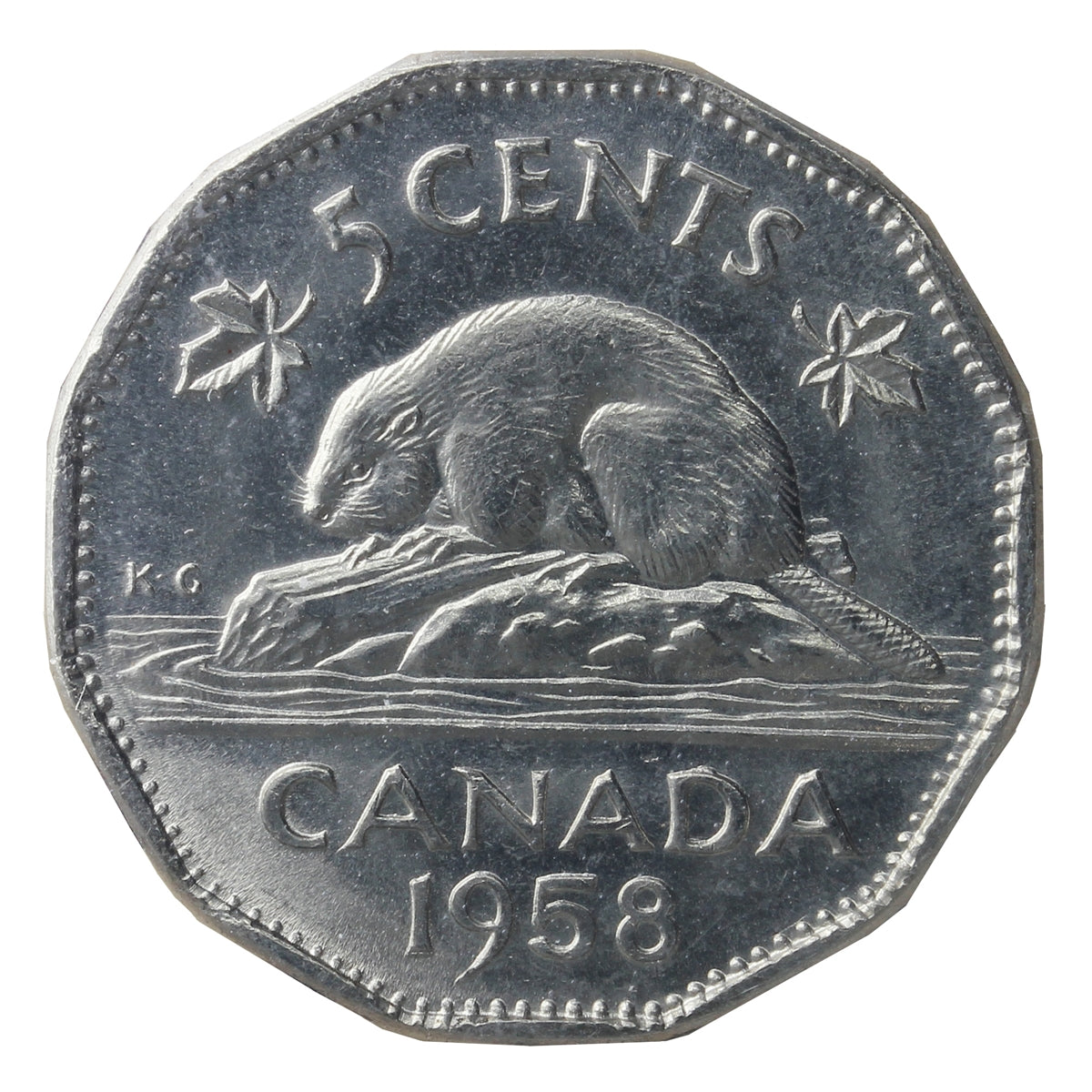 1958 Dbl 18 Canada 5-cents ICCS Certified MS64