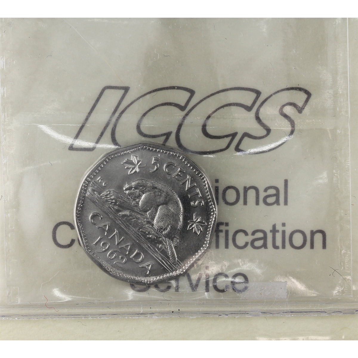 1962 Dbl 1962 Canada 5-cents ICCS Certified MS63