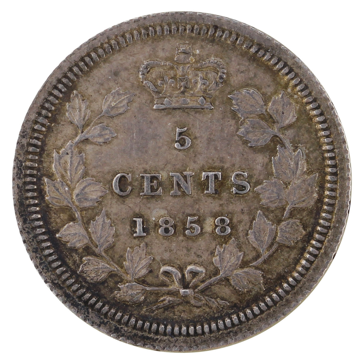 1858 Small Date Canada 5-cents ICCS Certified EF40