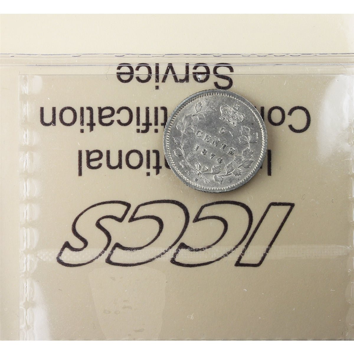 1874H Plain 4 Canada 5-cents ICCS Certified AU50