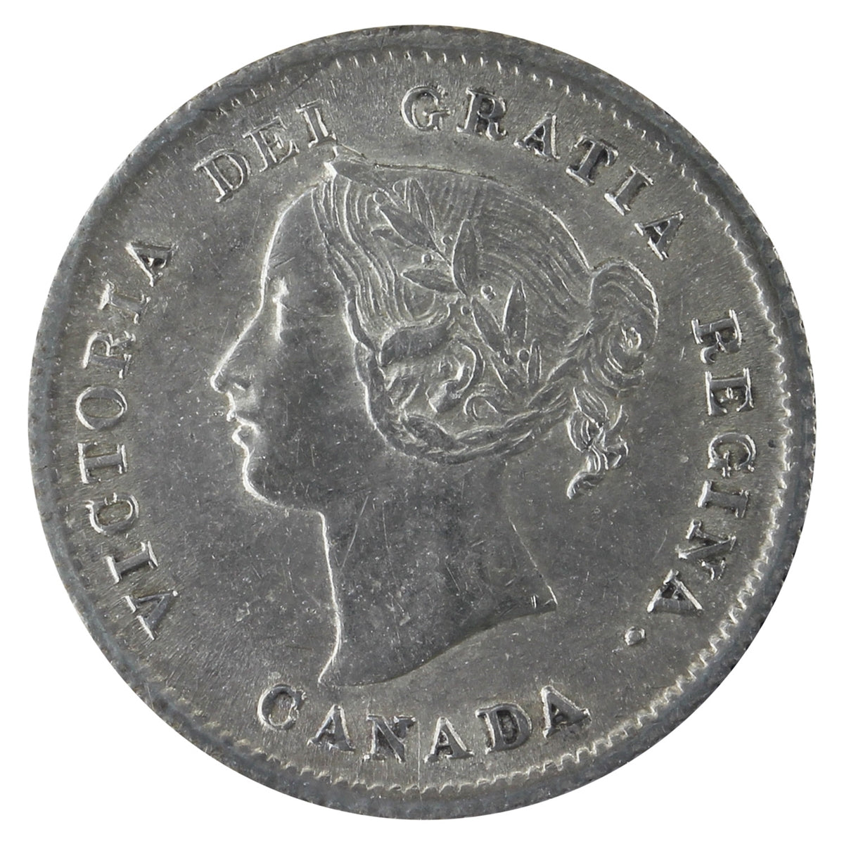 1874H Plain 4 Canada 5-cents ICCS Certified AU50