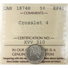 1874H Crosslet 4 Canada 5-cents ICCS Certified EF45
