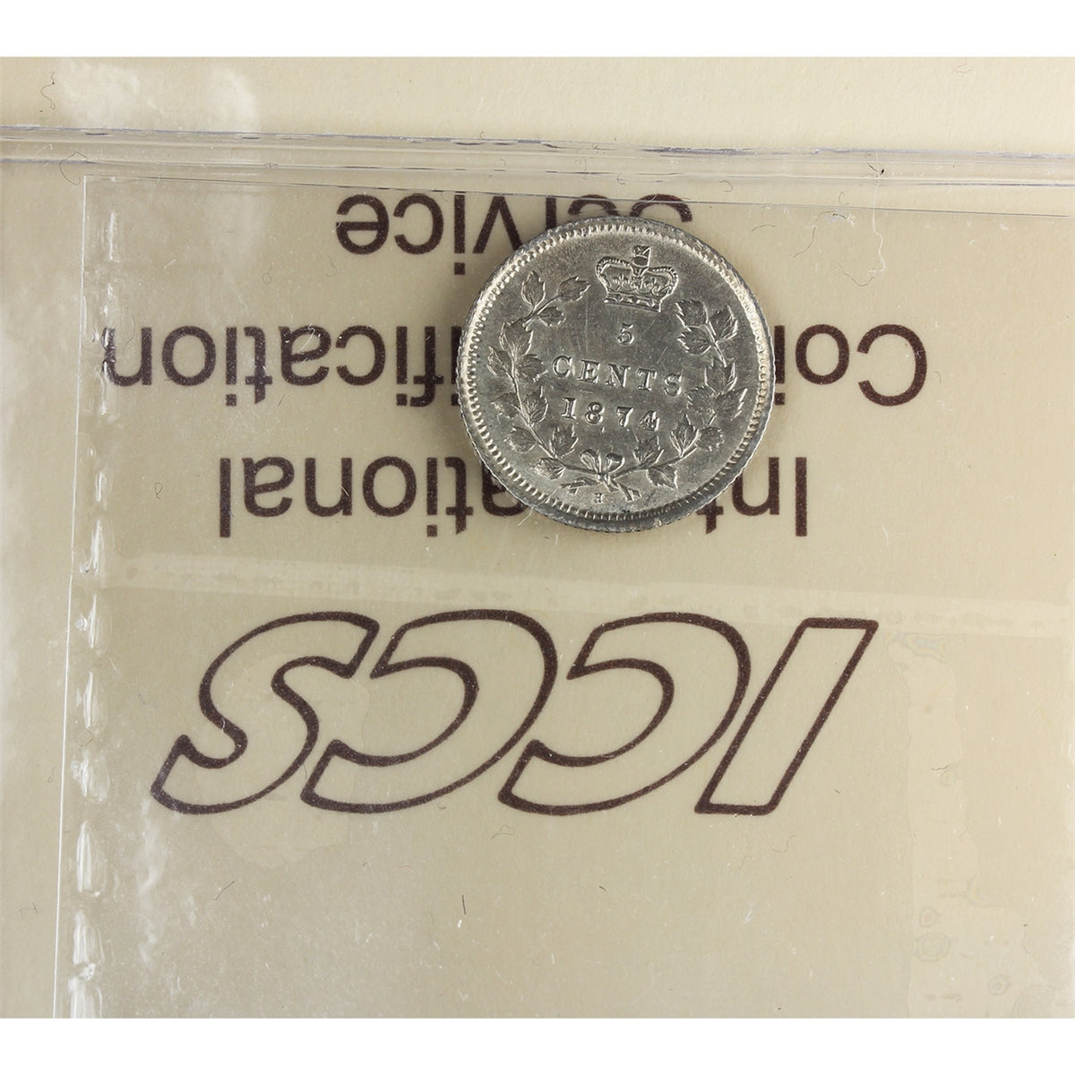1874H Crosslet 4 Canada 5-cents ICCS Certified EF45