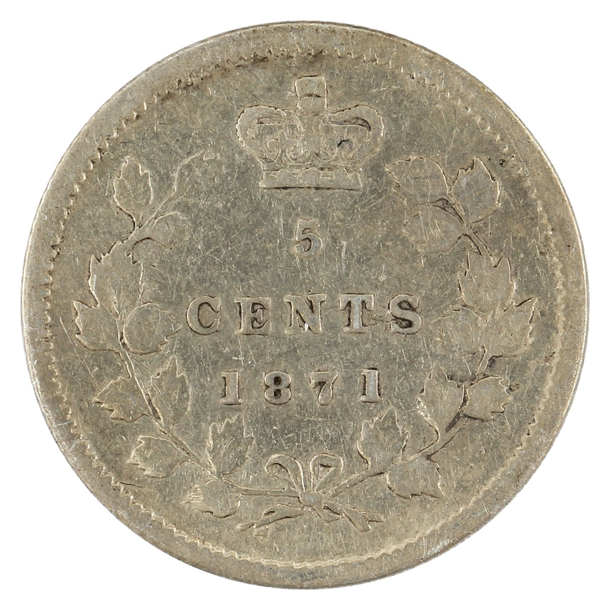 1871 7/7 Canada 5-cents Very Fine (VF20) $
