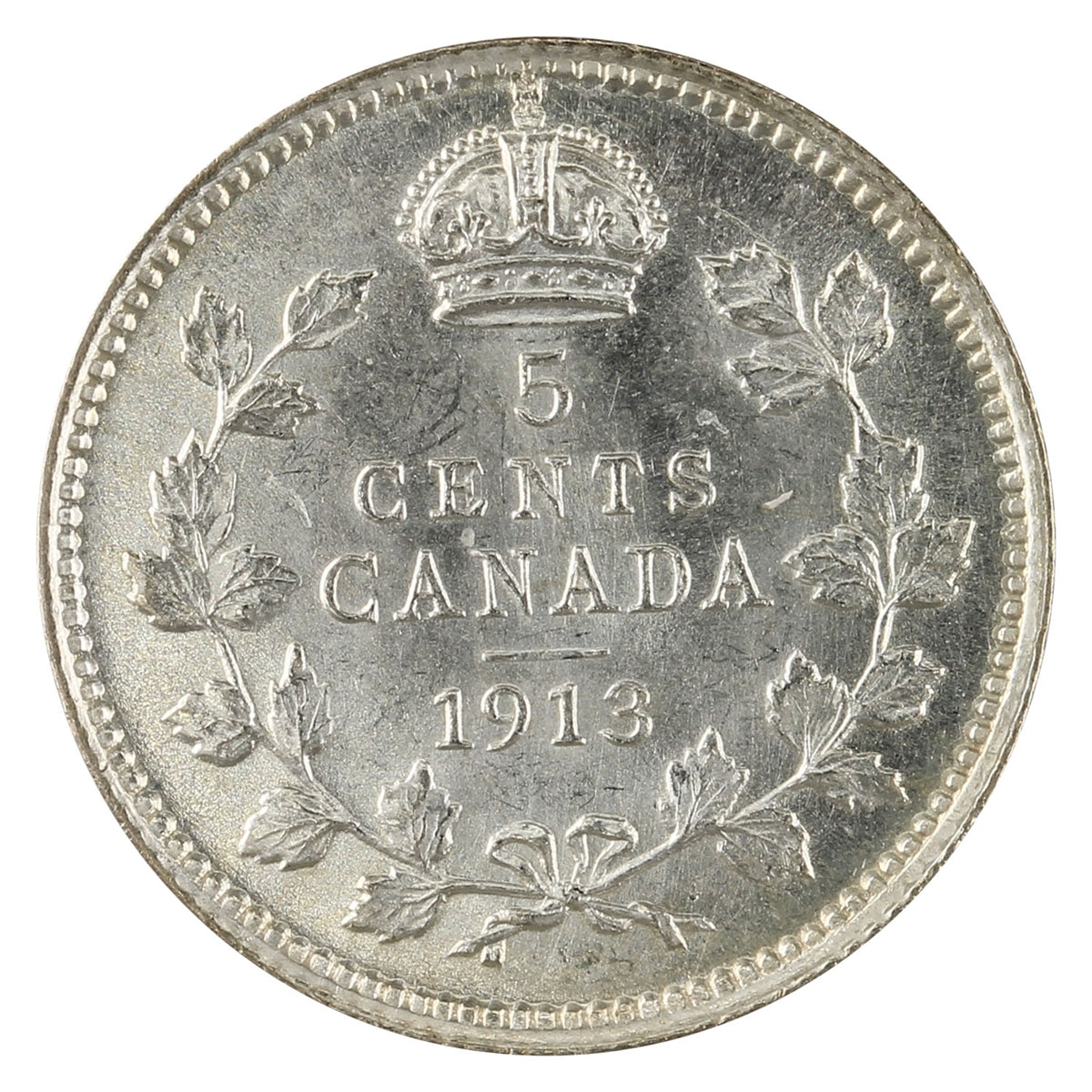 1913 Canada 5-cents UNC+ (MS62)