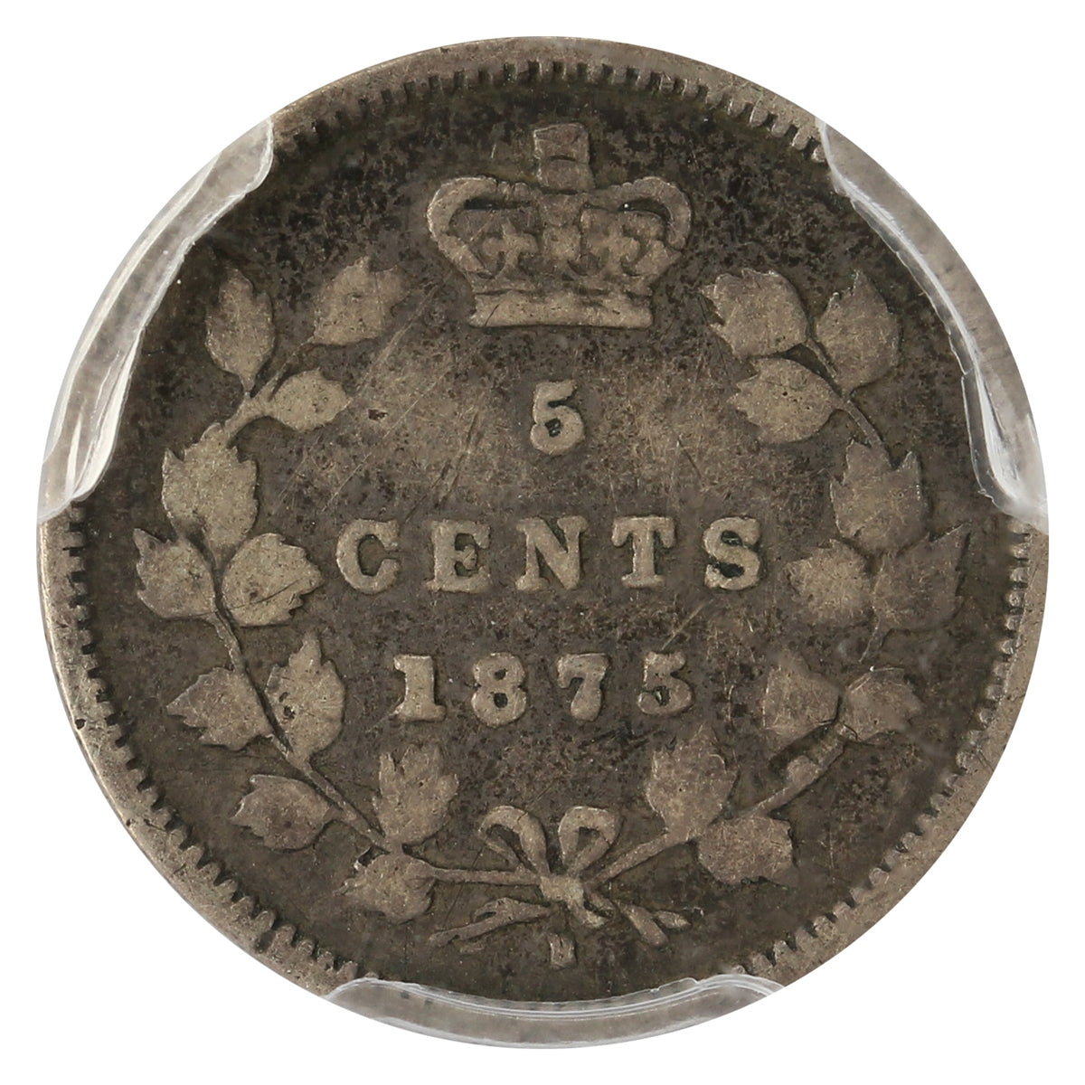 1875H Large Date Canada 5-cents PCGS Certified VG8